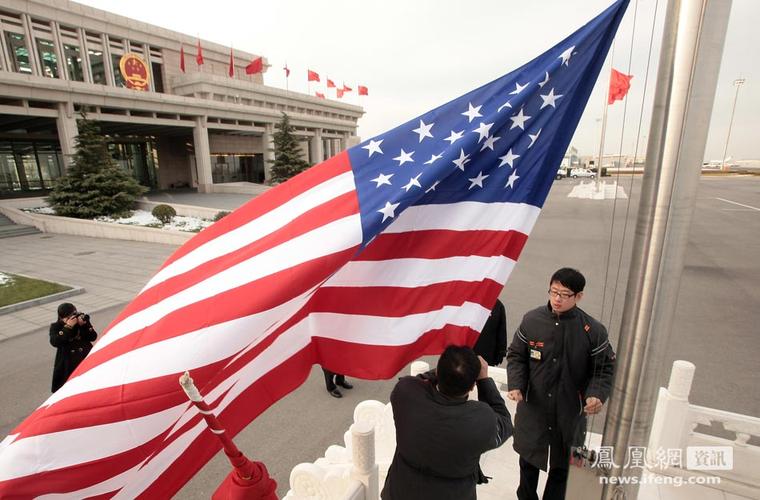 在国外中国国旗vs美国国旗的相关图片